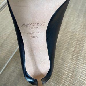 Jimmy Choo Romy Black Leather Stilettos